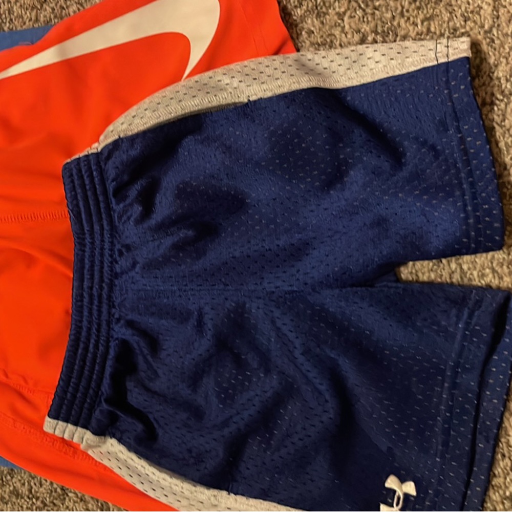 Gap blue, nike orange, under armour navy